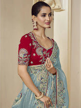 Womens Premium Fashion Ethnic Turquoise Blue Color Saree-MLSHWSA2138TQB0ONE